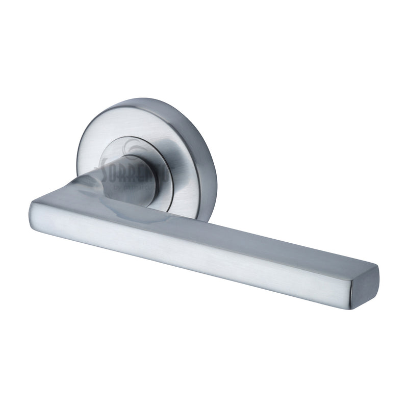 Sorrento Vector Door Handle on Round Rose