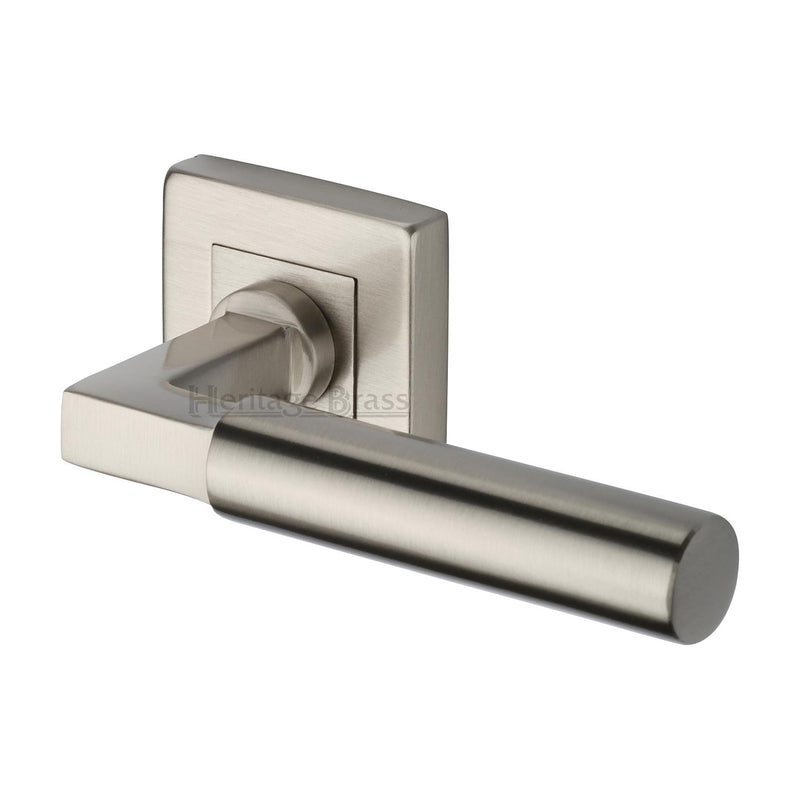 Bauhaus Sq Door Handle on Square Rose