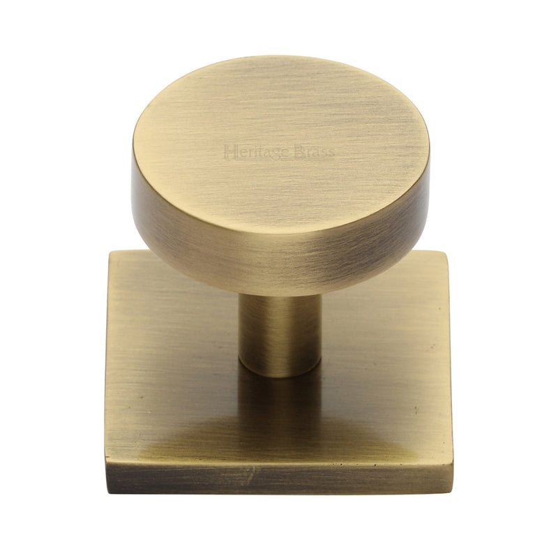 Disc Cabinet Knob With Square Backplate