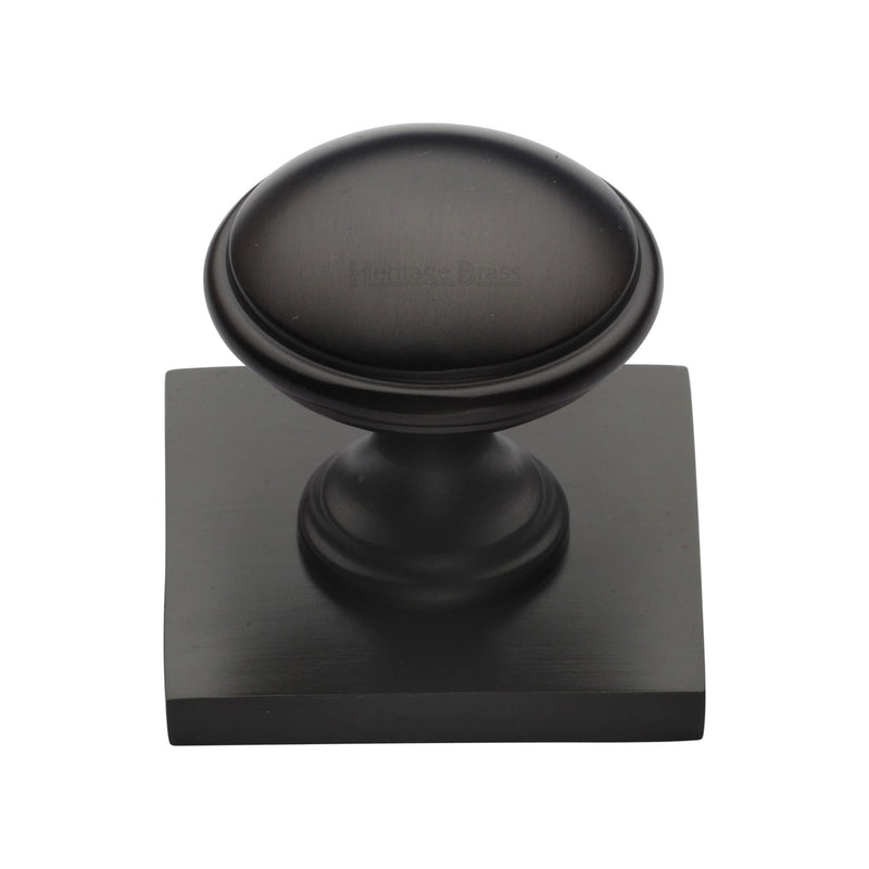 Domed Cabinet Knob with Square Backplate