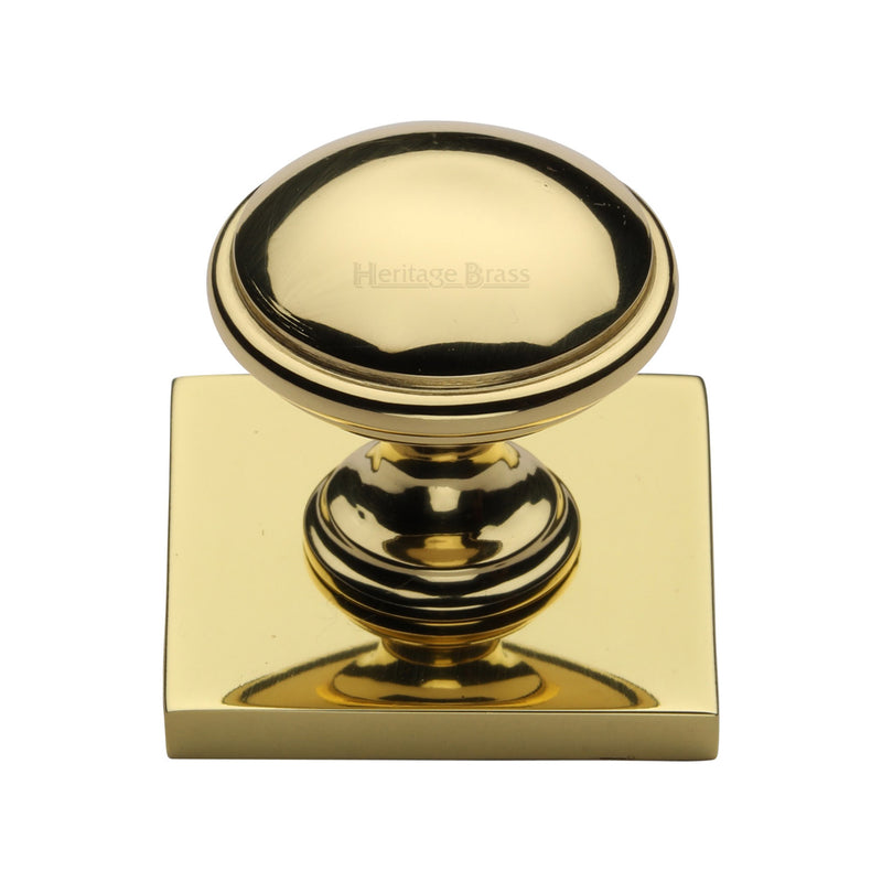 Domed Cabinet Knob with Square Backplate