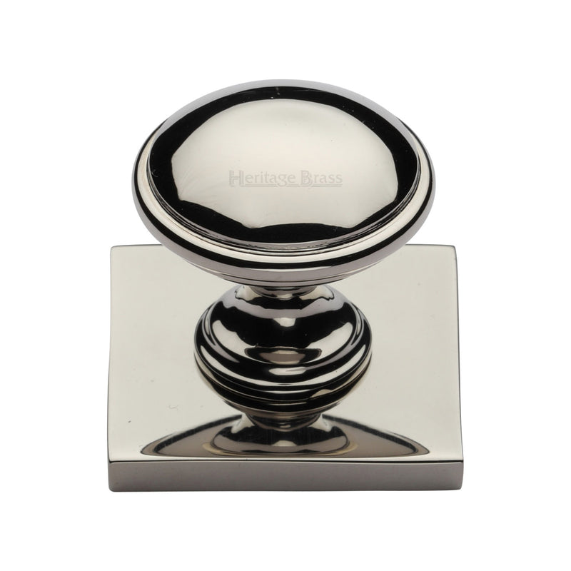 Domed Cabinet Knob with Square Backplate