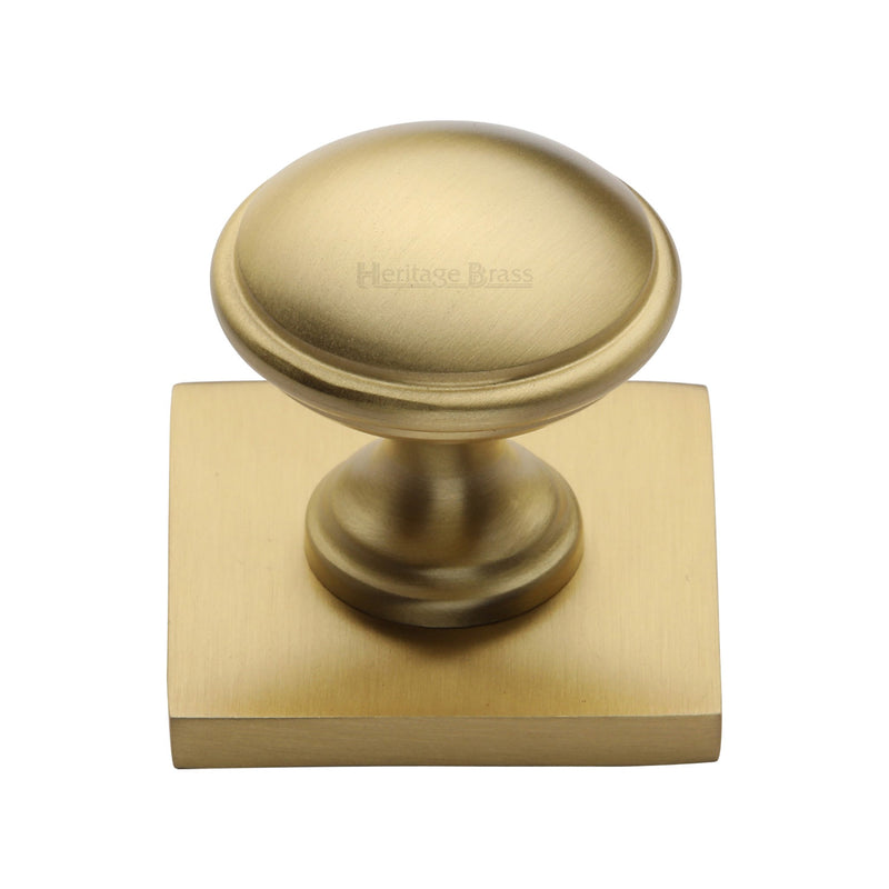 Domed Cabinet Knob with Square Backplate