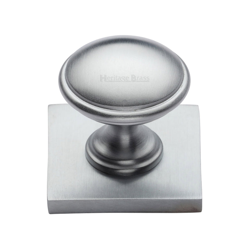 Domed Cabinet Knob with Square Backplate