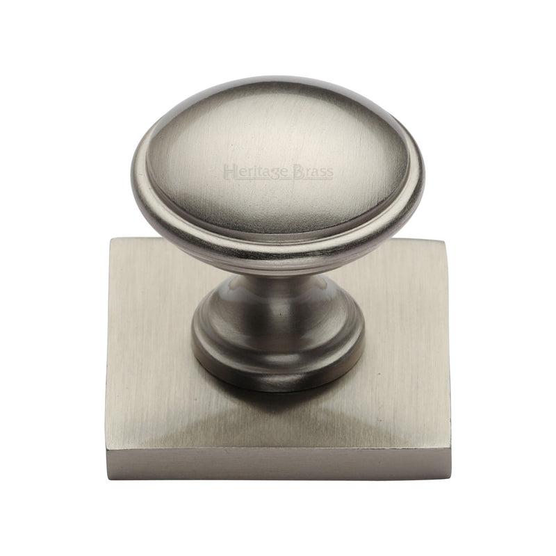 Domed Cabinet Knob with Square Backplate