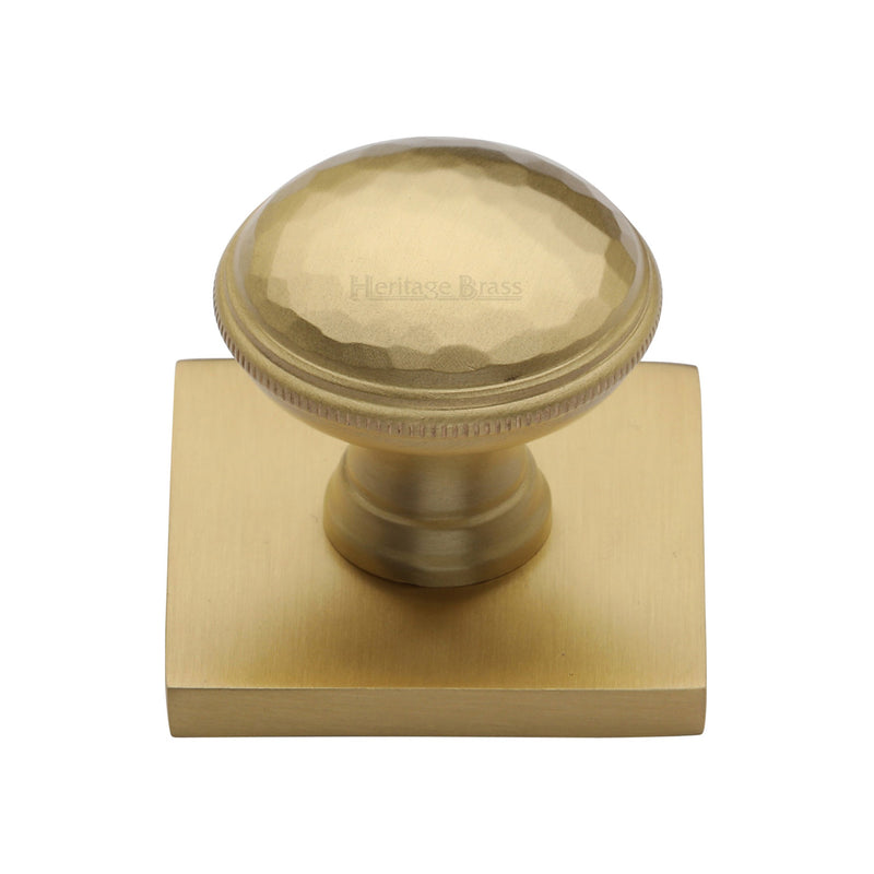 Diamond Cut Cabinet Knob with Square Backplate