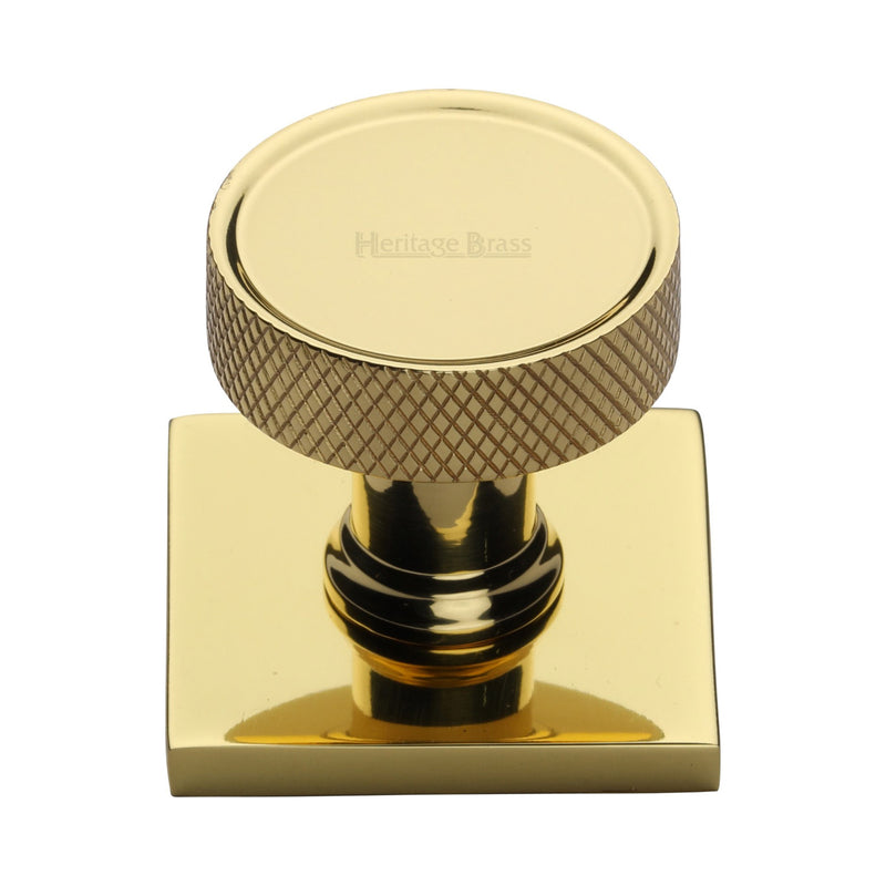 Florence Knurled Cabinet Knob with Square Backplate