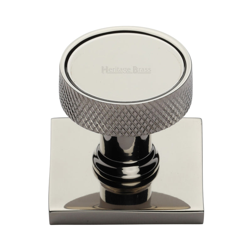 Florence Knurled Cabinet Knob with Square Backplate