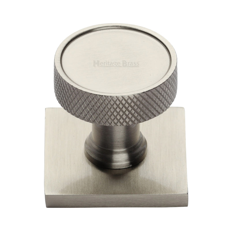 Florence Knurled Cabinet Knob with Square Backplate