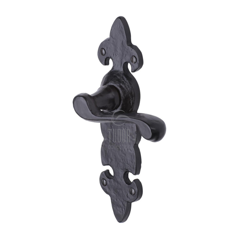 Tudor Fleur de Lys Door Handle on Plate