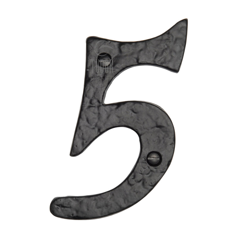 Black Iron Numeral 5