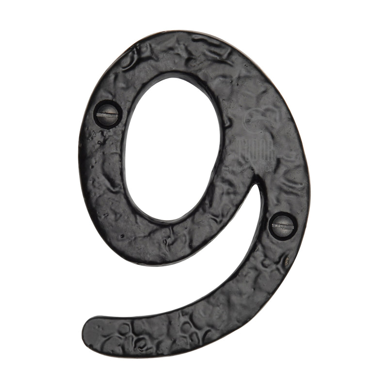 Black Iron Numeral 9