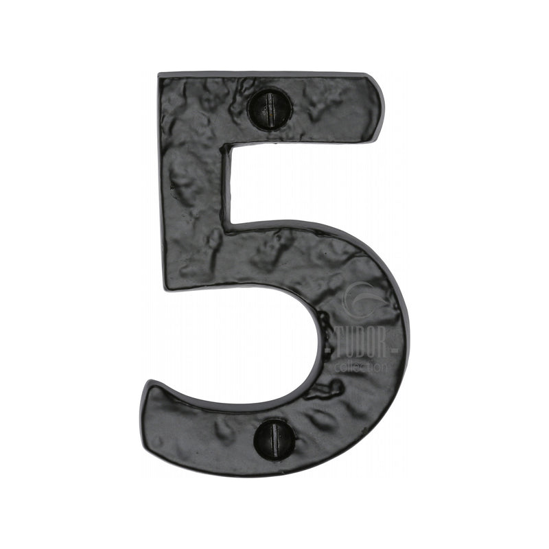 Black Iron Numeral 5