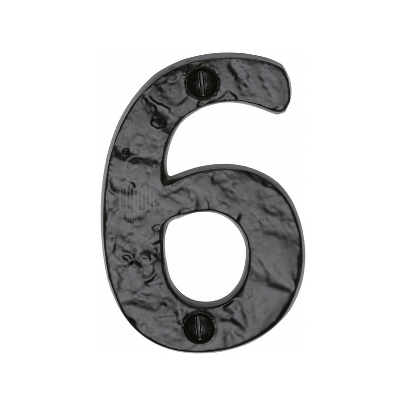 Black Iron Numeral 6