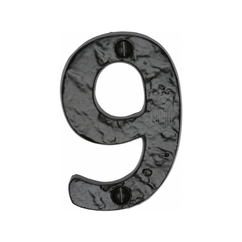 Black Iron Numeral 9