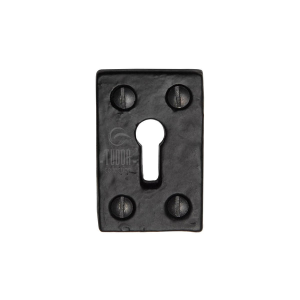 Tudor Standard Key Escutcheon Square Black Iron