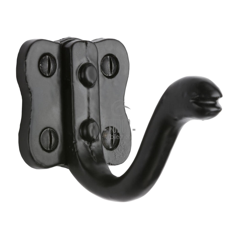 Tudor Single Coat Hook Black Iron