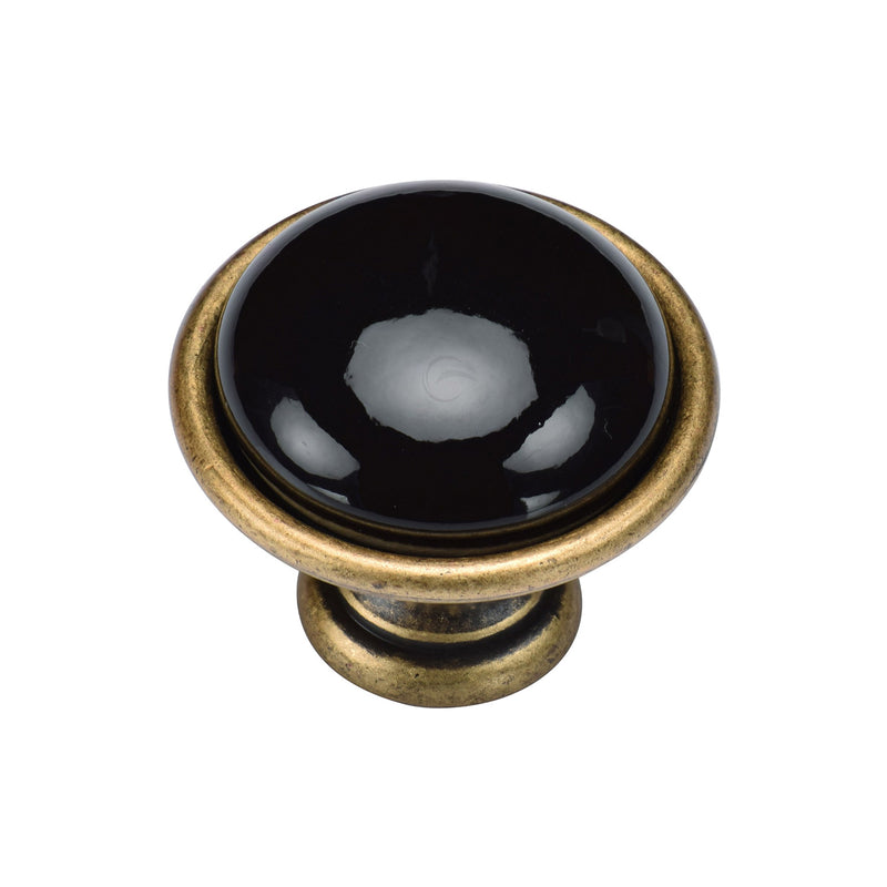 Black Domed Cabinet Knob