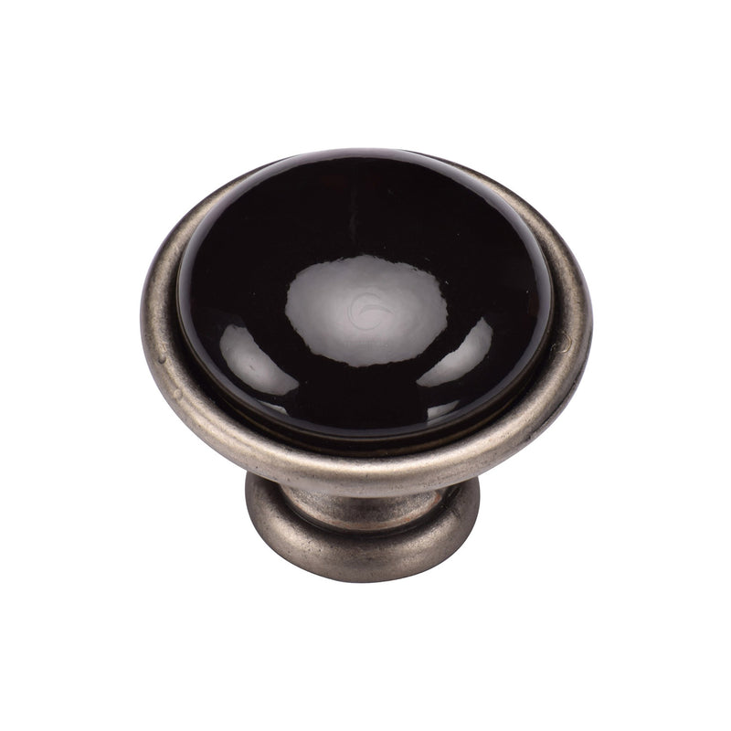 Black Domed Cabinet Knob