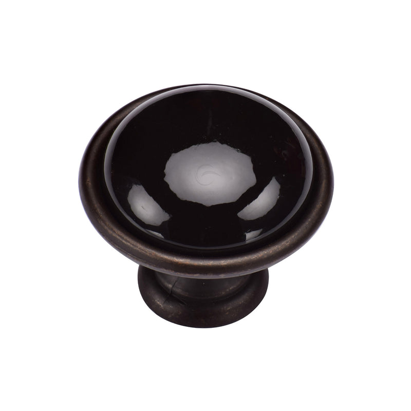 Black Domed Cabinet Knob