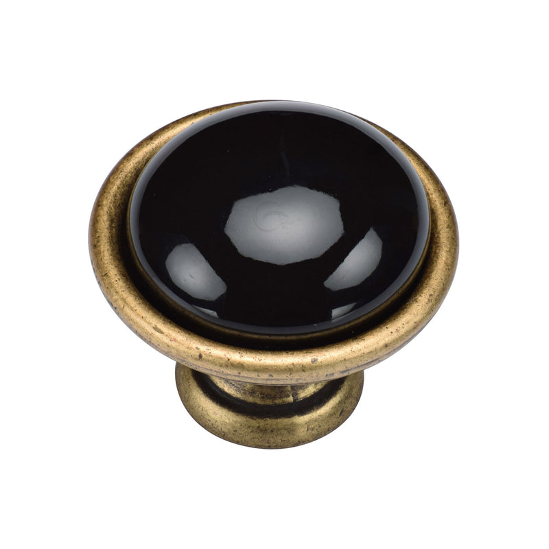 Black Domed Cabinet Knob