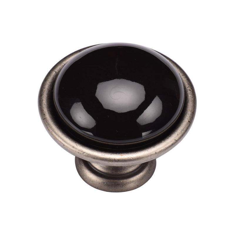 Black Domed Cabinet Knob