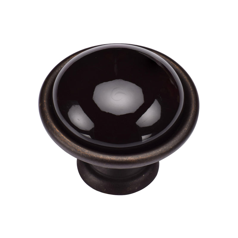 Black Domed Cabinet Knob