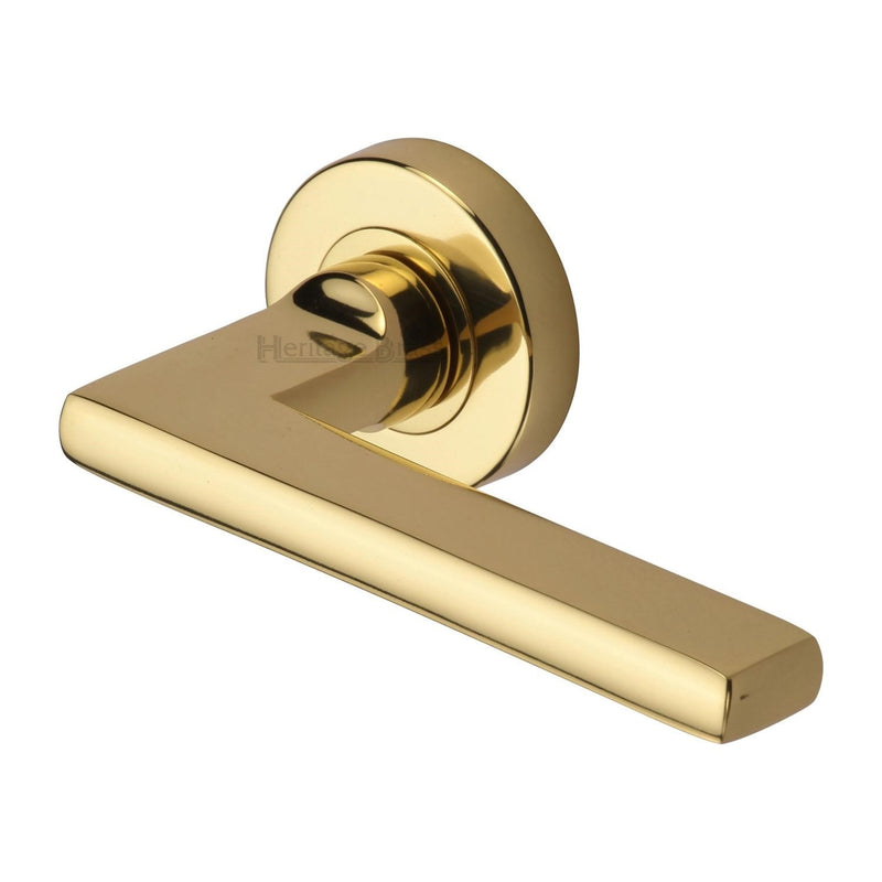 Trident Door Handle on Round Rose