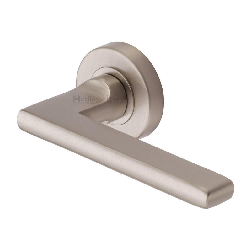 Trident Door Handle on Round Rose