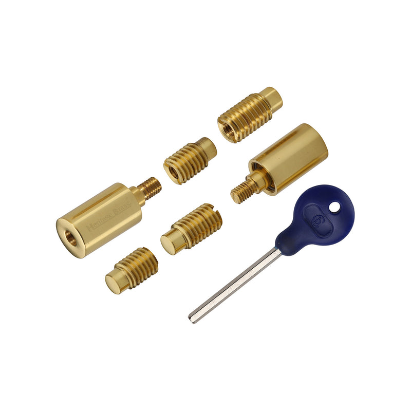 Heritage Brass Sash Window Stop (pair) with key