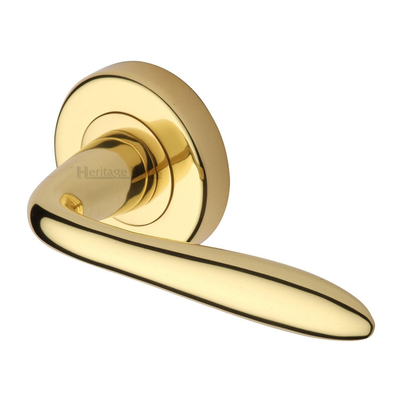 Sutton Door Handle on Round Rose