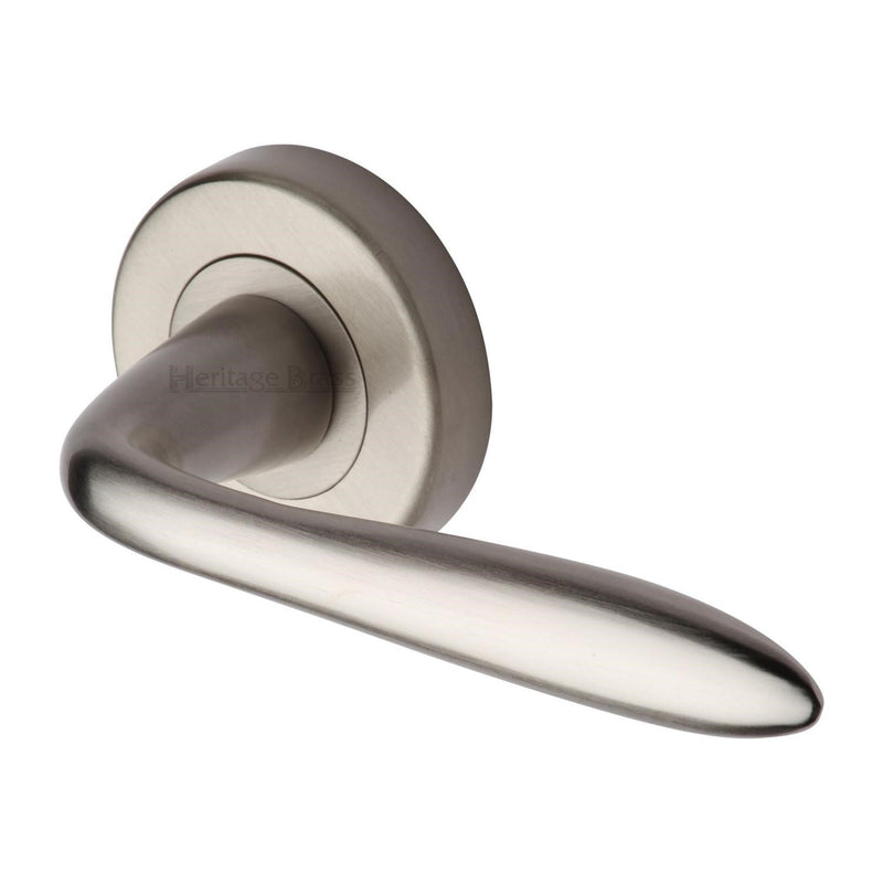 Sutton Door Handle on Round Rose