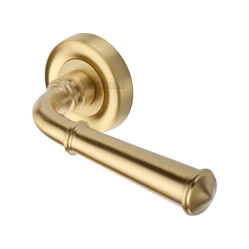 Colonial Door Handle on Round Rose