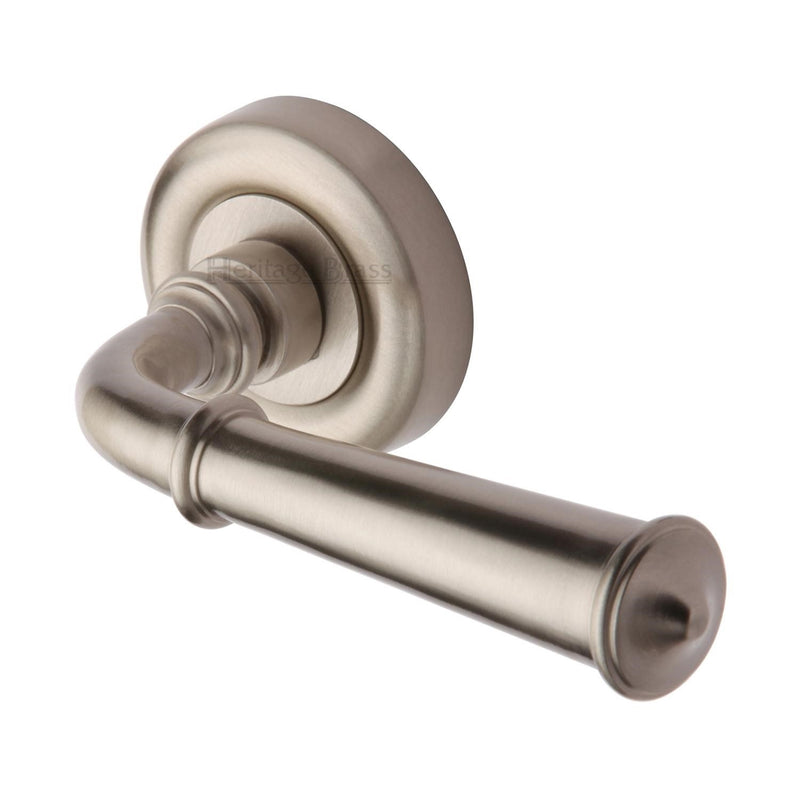 Colonial Door Handle on Round Rose