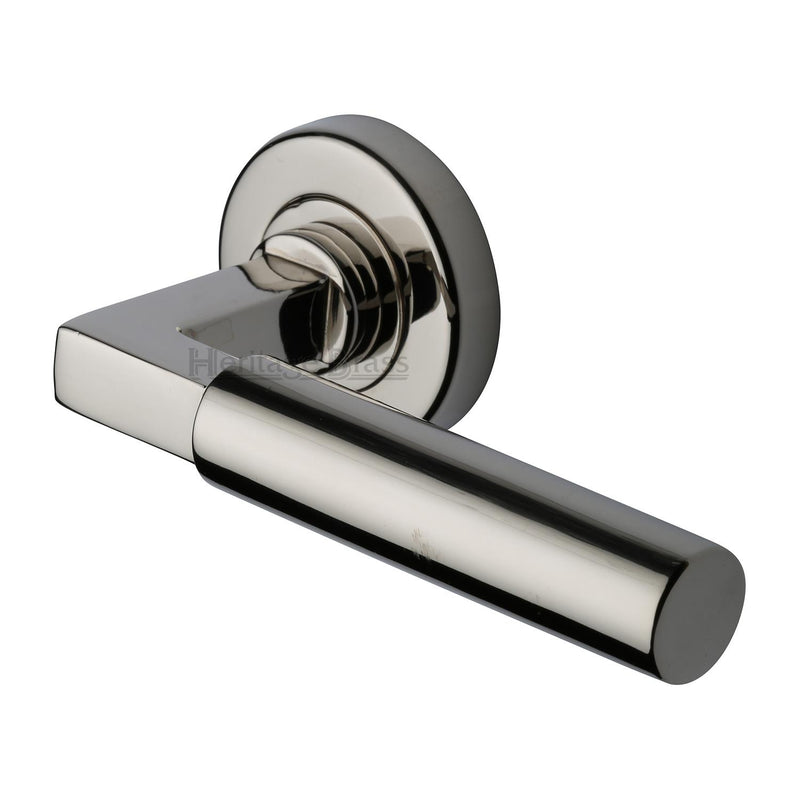 Bauhaus Door Handle on Round Rose