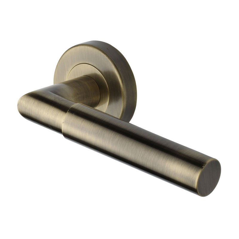 Bauhaus Mitre Door Handle on Round Rose