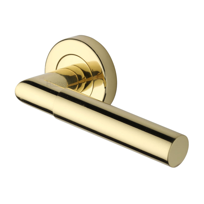 Bauhaus Mitre Door Handle on Round Rose