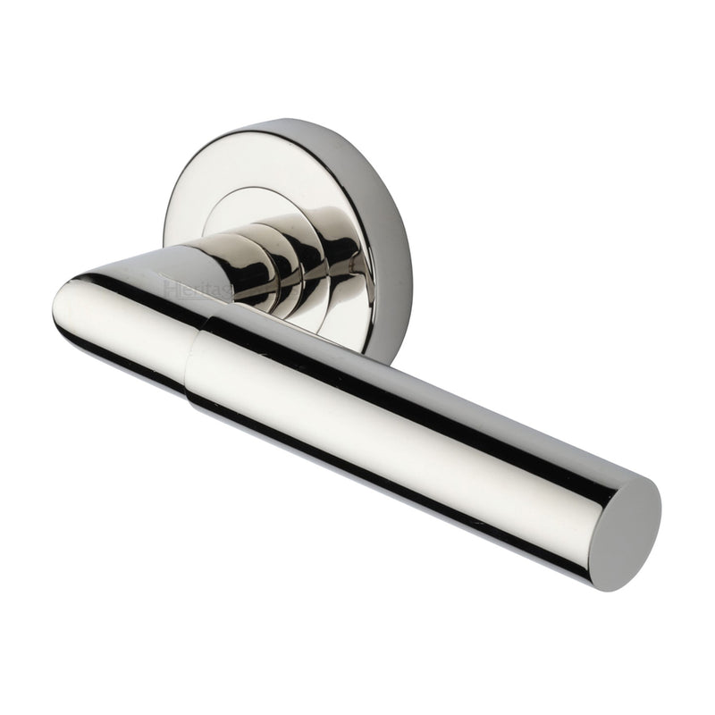 Bauhaus Mitre Door Handle on Round Rose