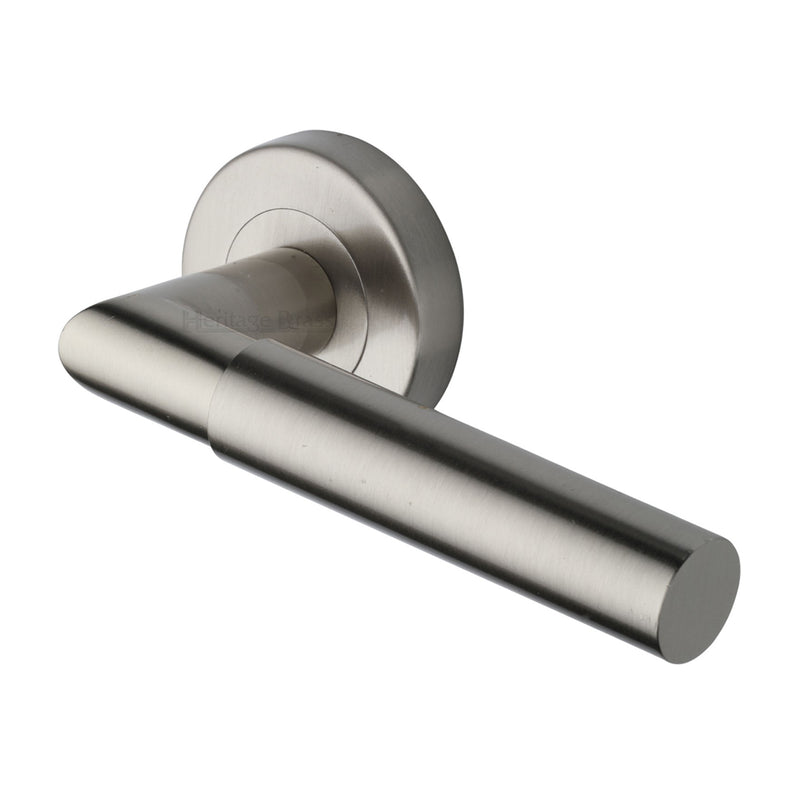 Bauhaus Mitre Door Handle on Round Rose