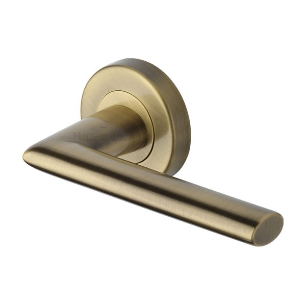 Admiralty Door Handle on Round Rose