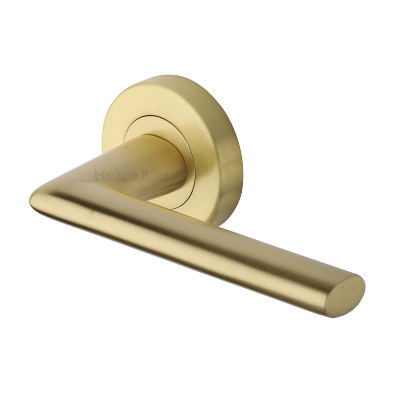 Admiralty Door Handle on Round Rose