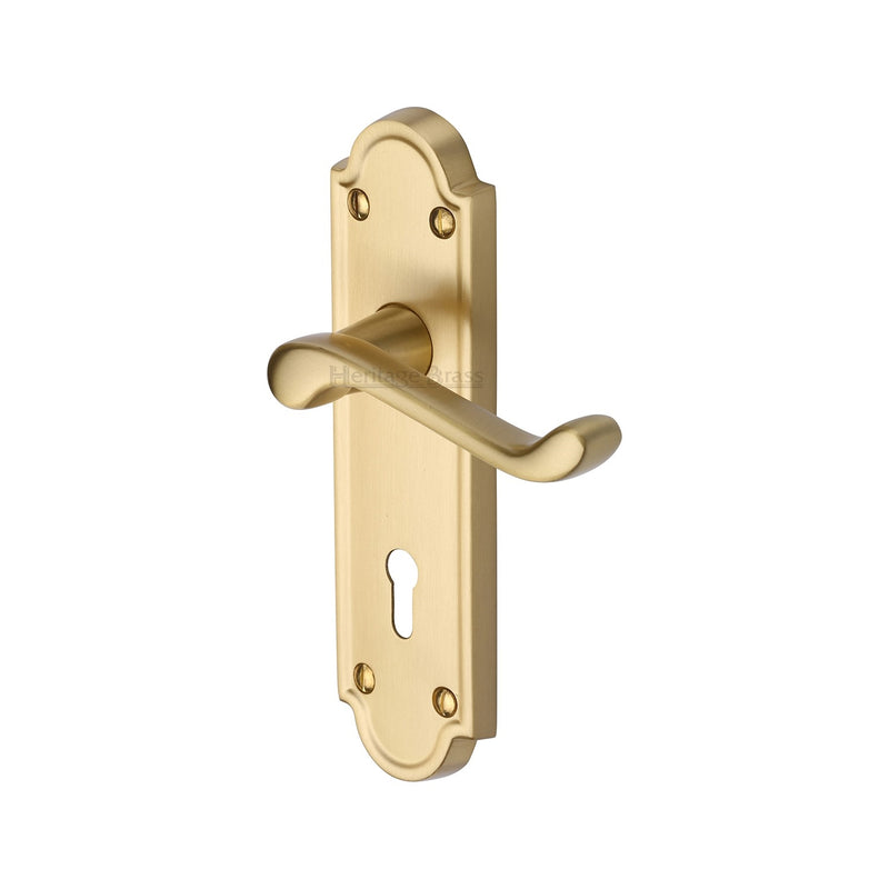 Heritage Brass Meridian Door Handle on Plate