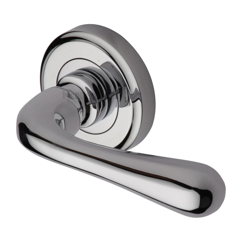 Charlbury Door Handle on Round Rose