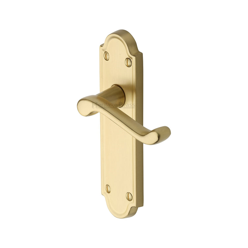 Heritage Brass Meridian Door Handle on Plate