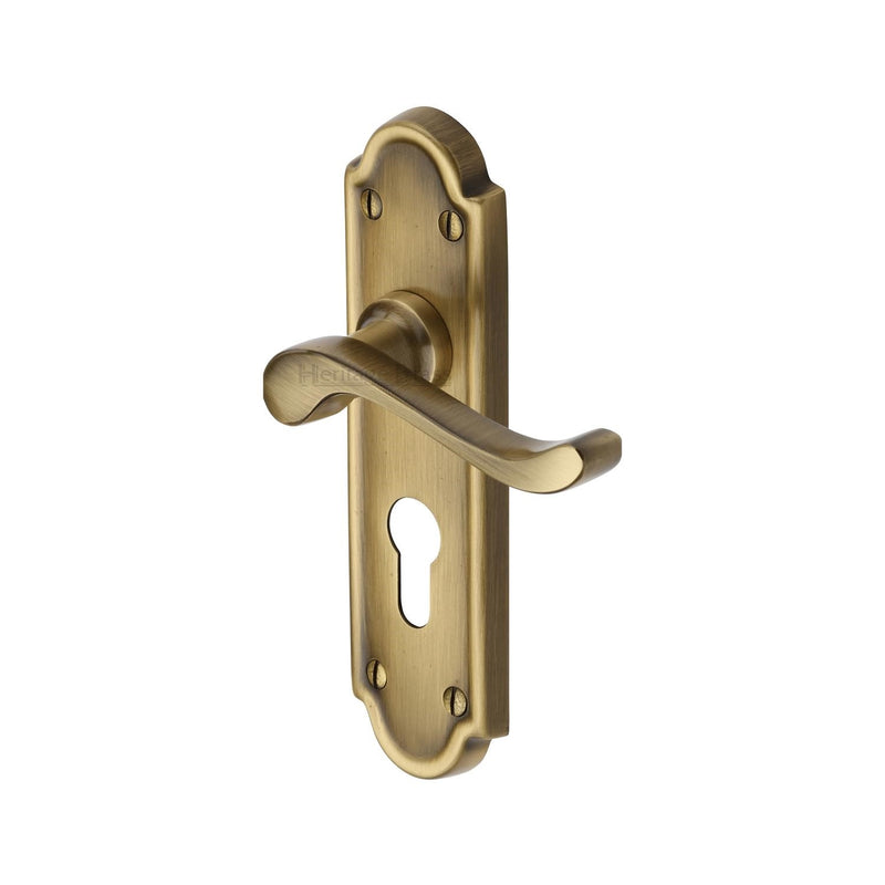 Heritage Brass Meridian Door Handle on Plate