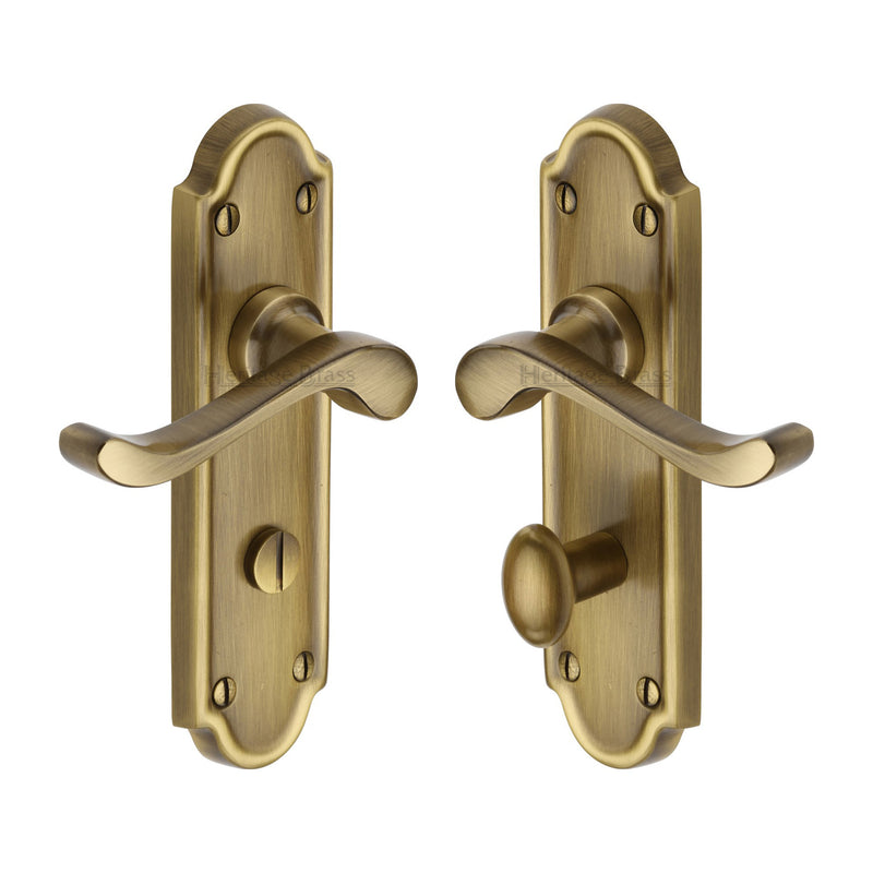 Heritage Brass Meridian Door Handle on Plate