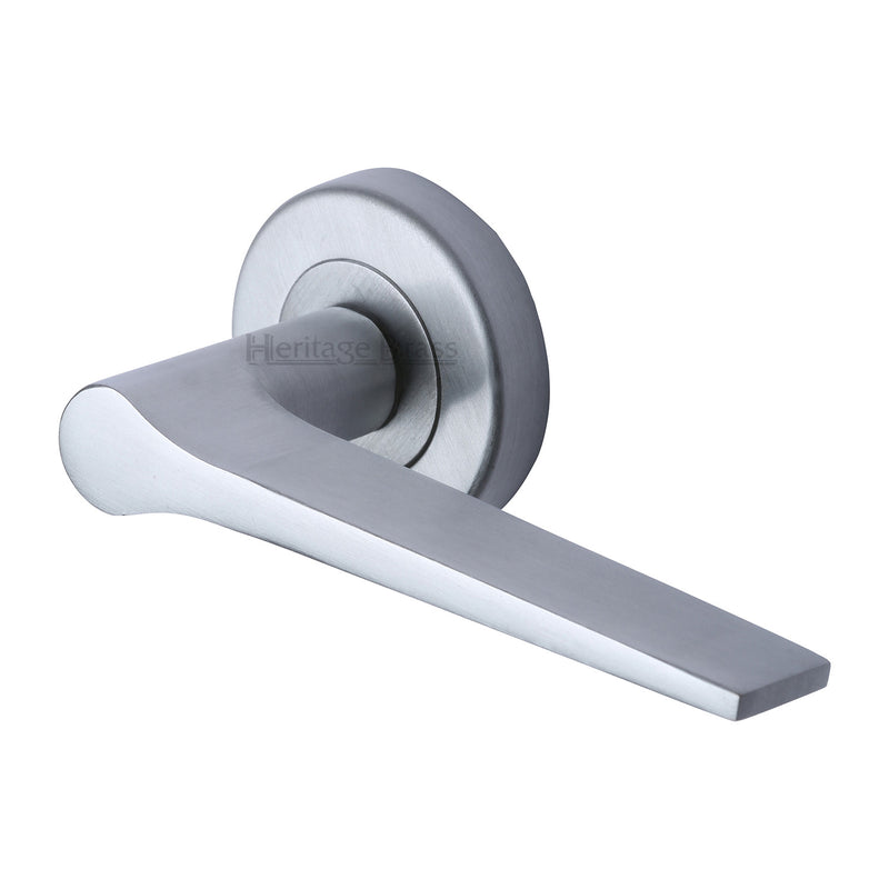 Gio Door Handle on Round Rose