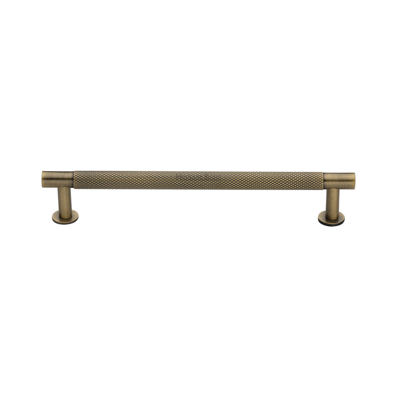 Partial Knurled Cabinet Pull Handle with Rose