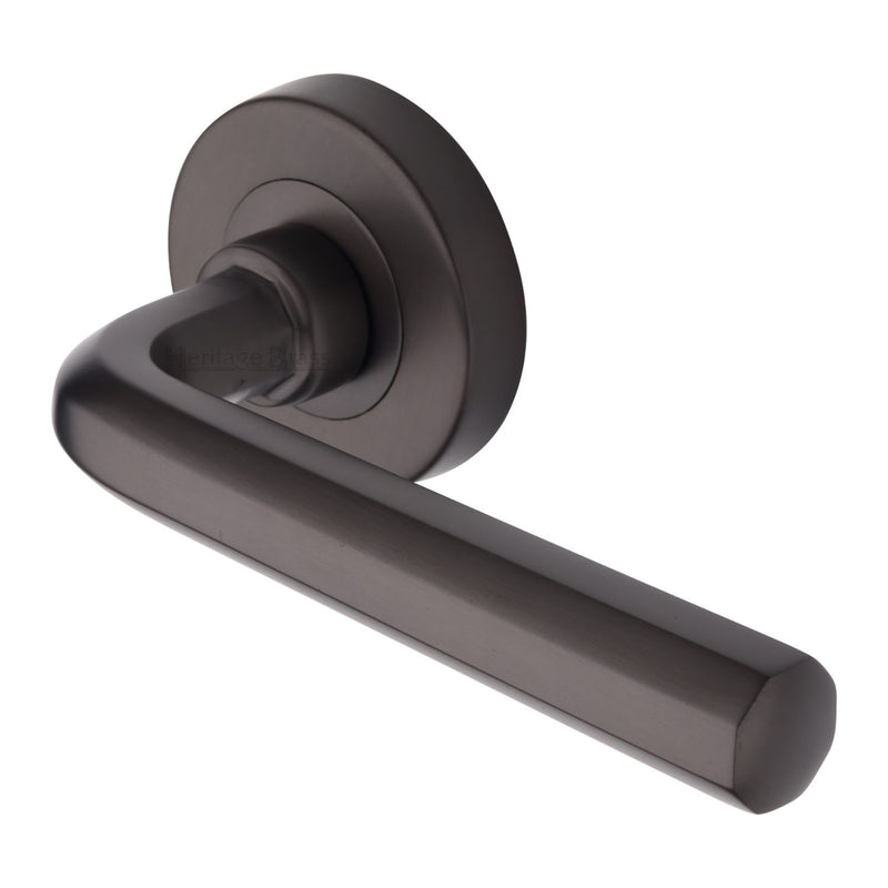 Octave Door Handle on Round Rose