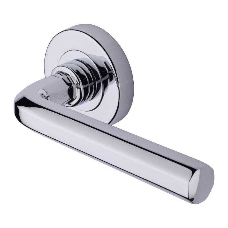 Octave Door Handle on Round Rose